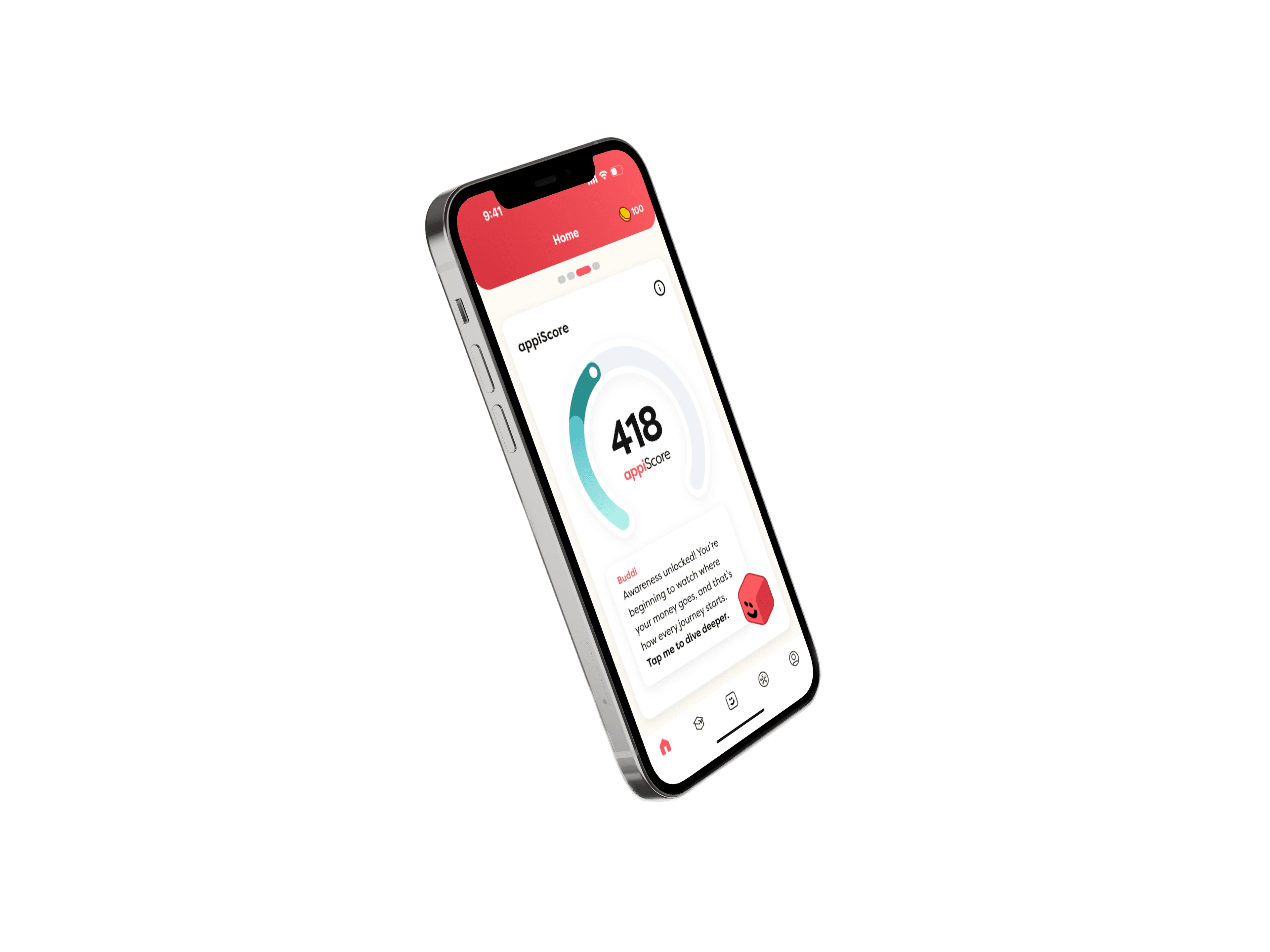 Phone displaying the moneyappi employee app